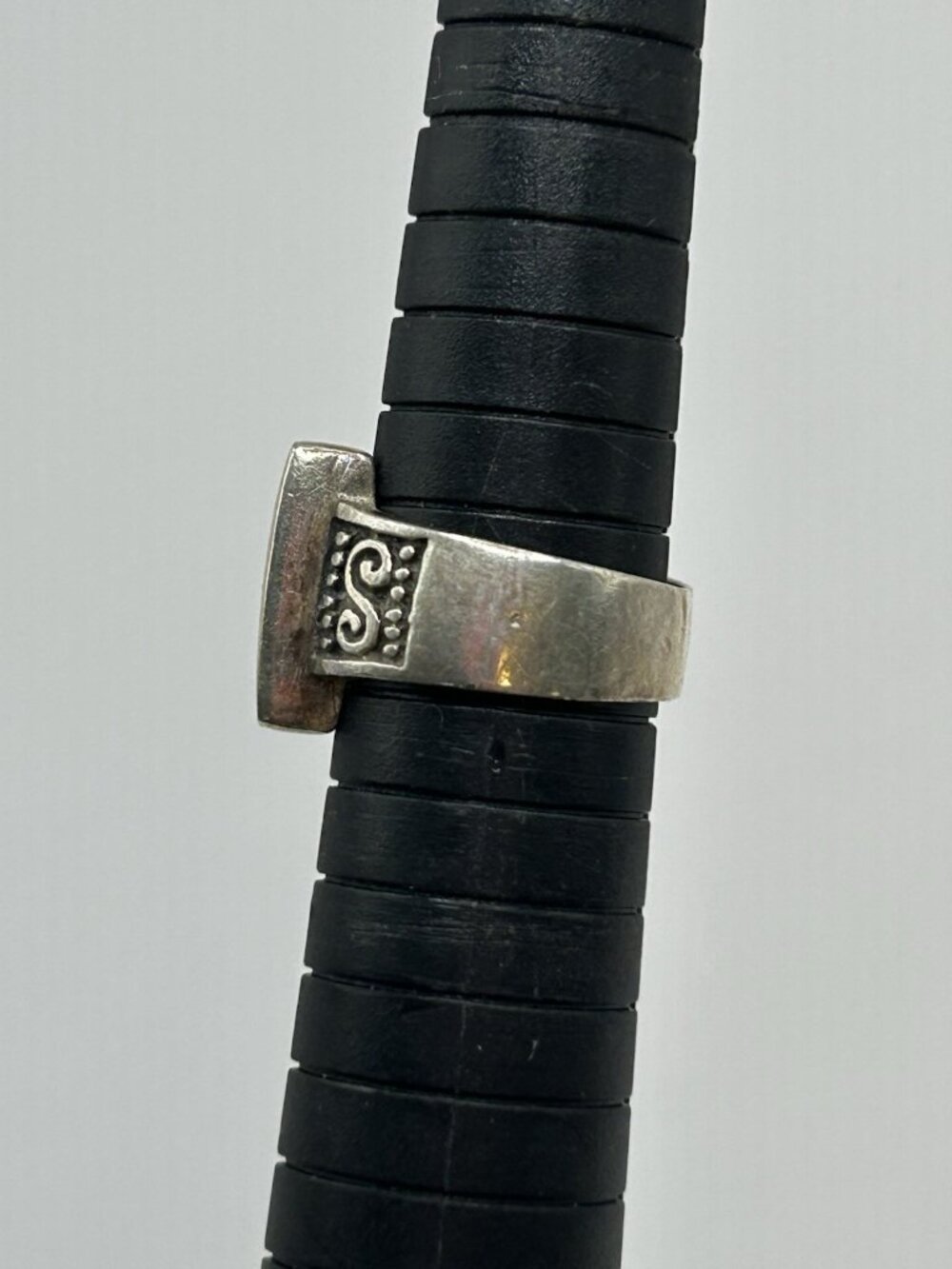 Sterling Silver Size 7 Ring Pink Square Shell Inlay Statement Artisan Boho 925 - Picture 9 of 14